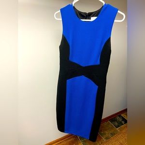 Bisou Bisou Blue and black work dress size 8